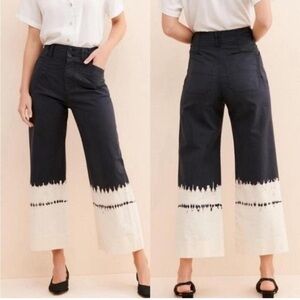 Anthropologie Fatima Dip Dyed Wide Leg Pants Size 26 Beachy Coastal